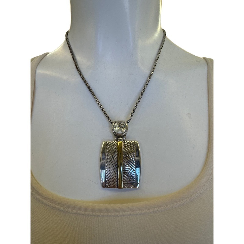 Brighton Two Tone Crystal Pendant Statement Necklace